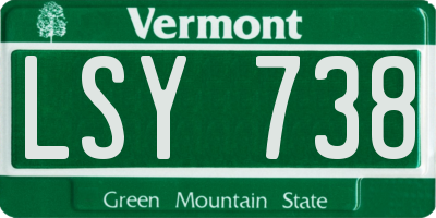 VT license plate LSY738