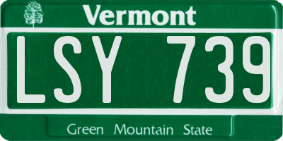 VT license plate LSY739