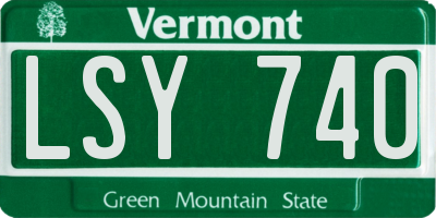 VT license plate LSY740