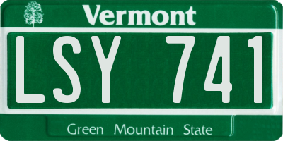 VT license plate LSY741