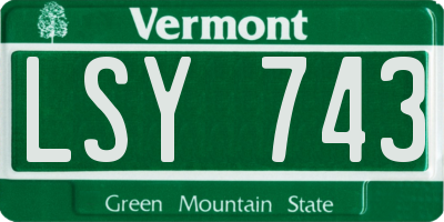 VT license plate LSY743