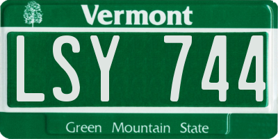 VT license plate LSY744