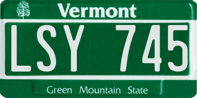 VT license plate LSY745