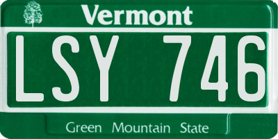 VT license plate LSY746