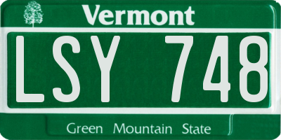 VT license plate LSY748