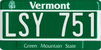 VT license plate LSY751