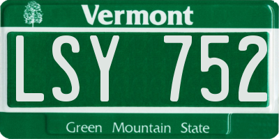 VT license plate LSY752