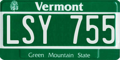VT license plate LSY755