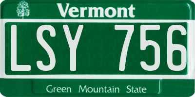 VT license plate LSY756