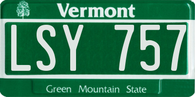 VT license plate LSY757