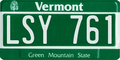 VT license plate LSY761