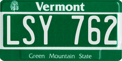 VT license plate LSY762