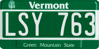 VT license plate LSY763