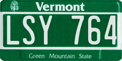 VT license plate LSY764