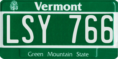 VT license plate LSY766