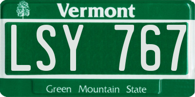 VT license plate LSY767
