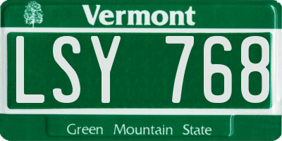 VT license plate LSY768