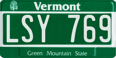 VT license plate LSY769