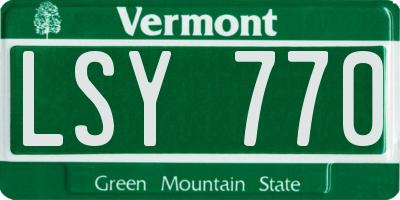 VT license plate LSY770
