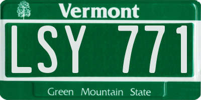 VT license plate LSY771