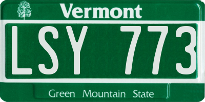 VT license plate LSY773