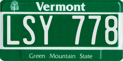 VT license plate LSY778