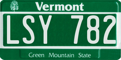 VT license plate LSY782