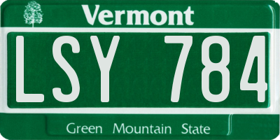 VT license plate LSY784
