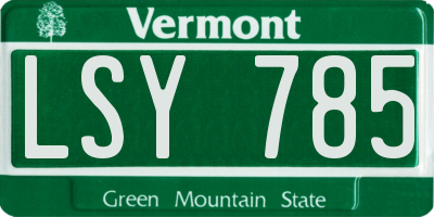 VT license plate LSY785