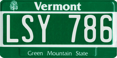 VT license plate LSY786