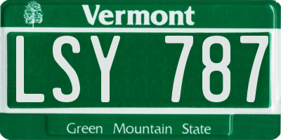VT license plate LSY787
