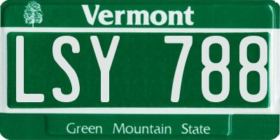 VT license plate LSY788