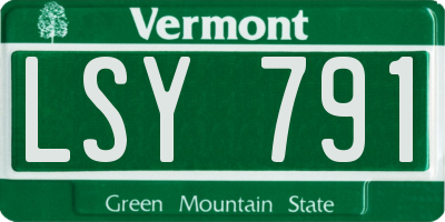 VT license plate LSY791