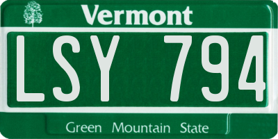 VT license plate LSY794