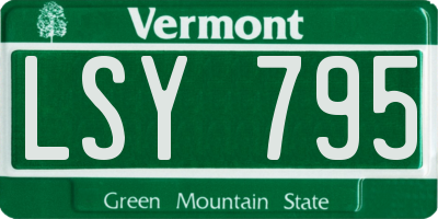 VT license plate LSY795