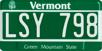 VT license plate LSY798