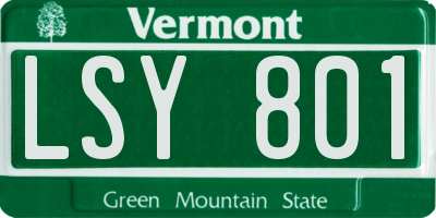 VT license plate LSY801