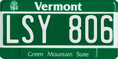 VT license plate LSY806