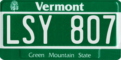 VT license plate LSY807