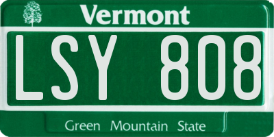 VT license plate LSY808