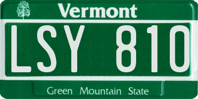 VT license plate LSY810