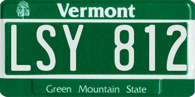 VT license plate LSY812