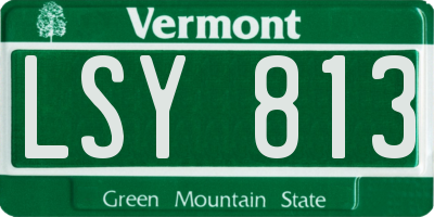 VT license plate LSY813