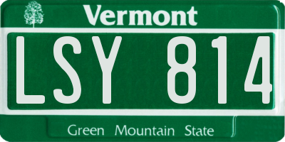 VT license plate LSY814