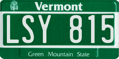 VT license plate LSY815