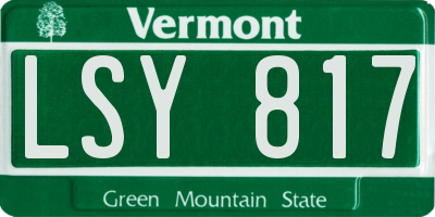 VT license plate LSY817