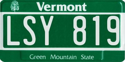 VT license plate LSY819