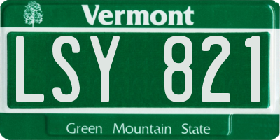 VT license plate LSY821