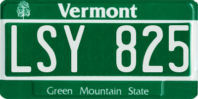 VT license plate LSY825
