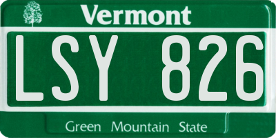 VT license plate LSY826